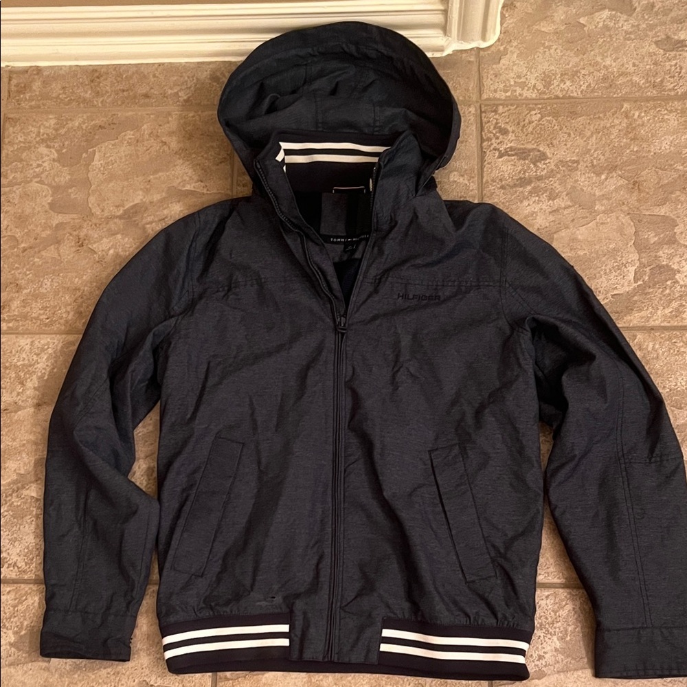 Tommy Hilfiger Charcoal Jacket with Cream Stripes